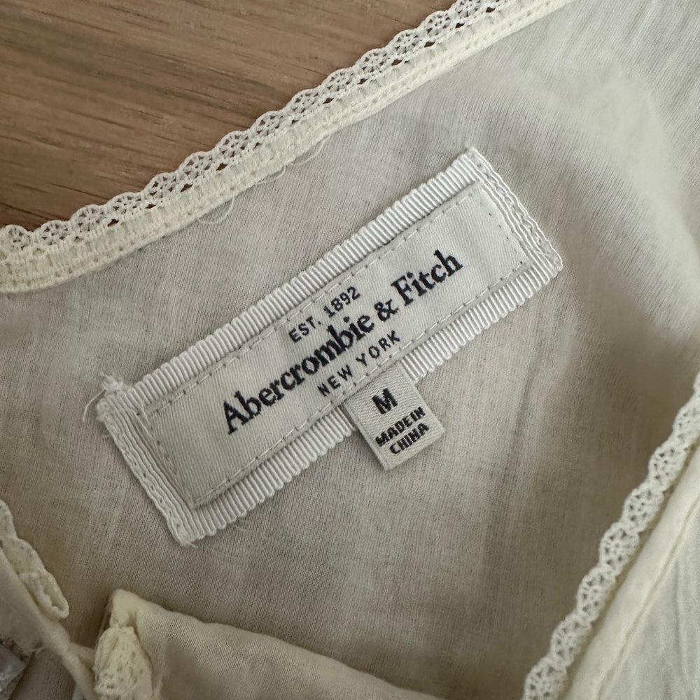 Abercrombie & Fitch y2k Cream Camisole with navy tie Belt - Picture 3 of 5